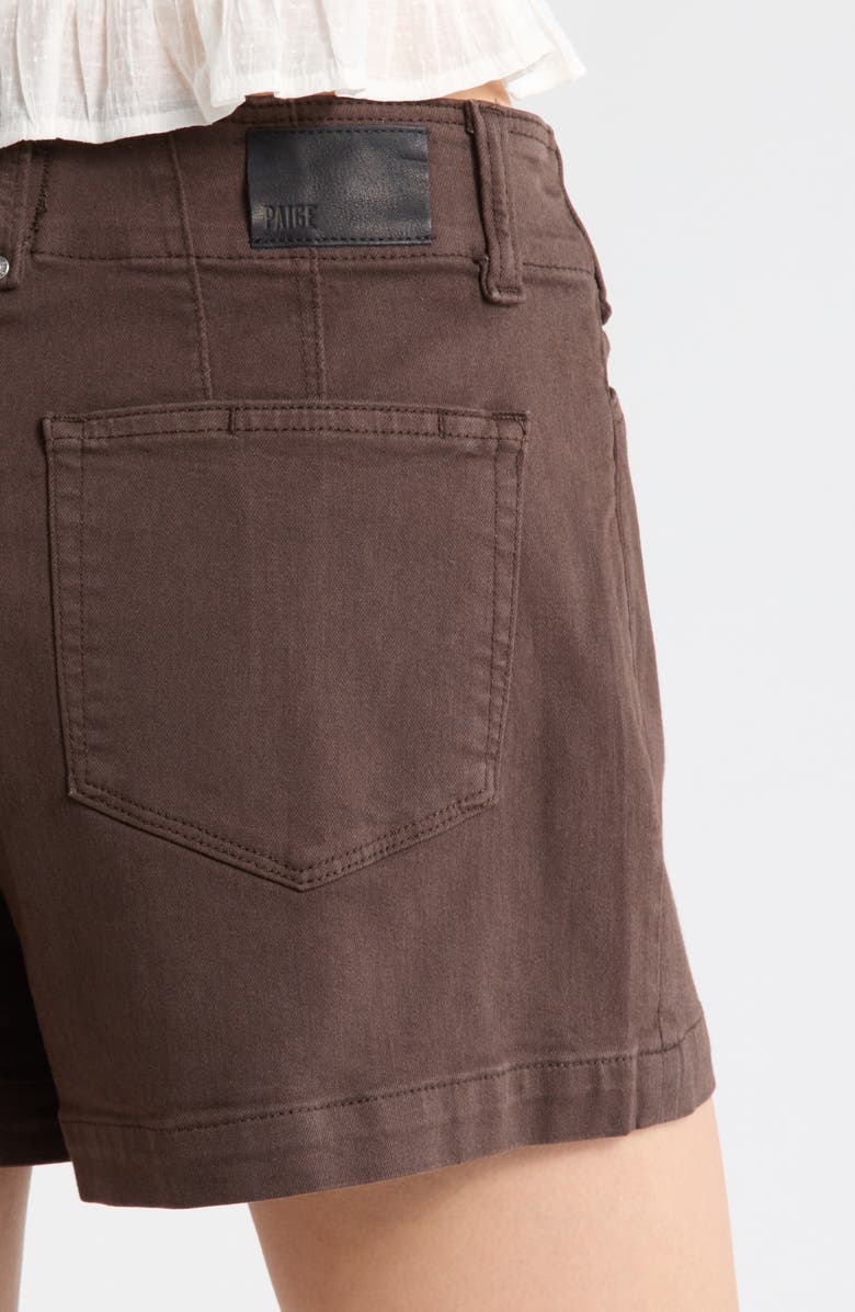 PAIGE Olivia Cargo Denim Shorts, Alternate, color, Rich Chocolate
