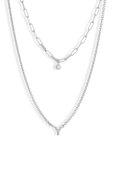 Diamond Initial Charm Necklace