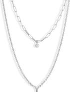 MESHMERISE Diamond Initial Charm Necklace