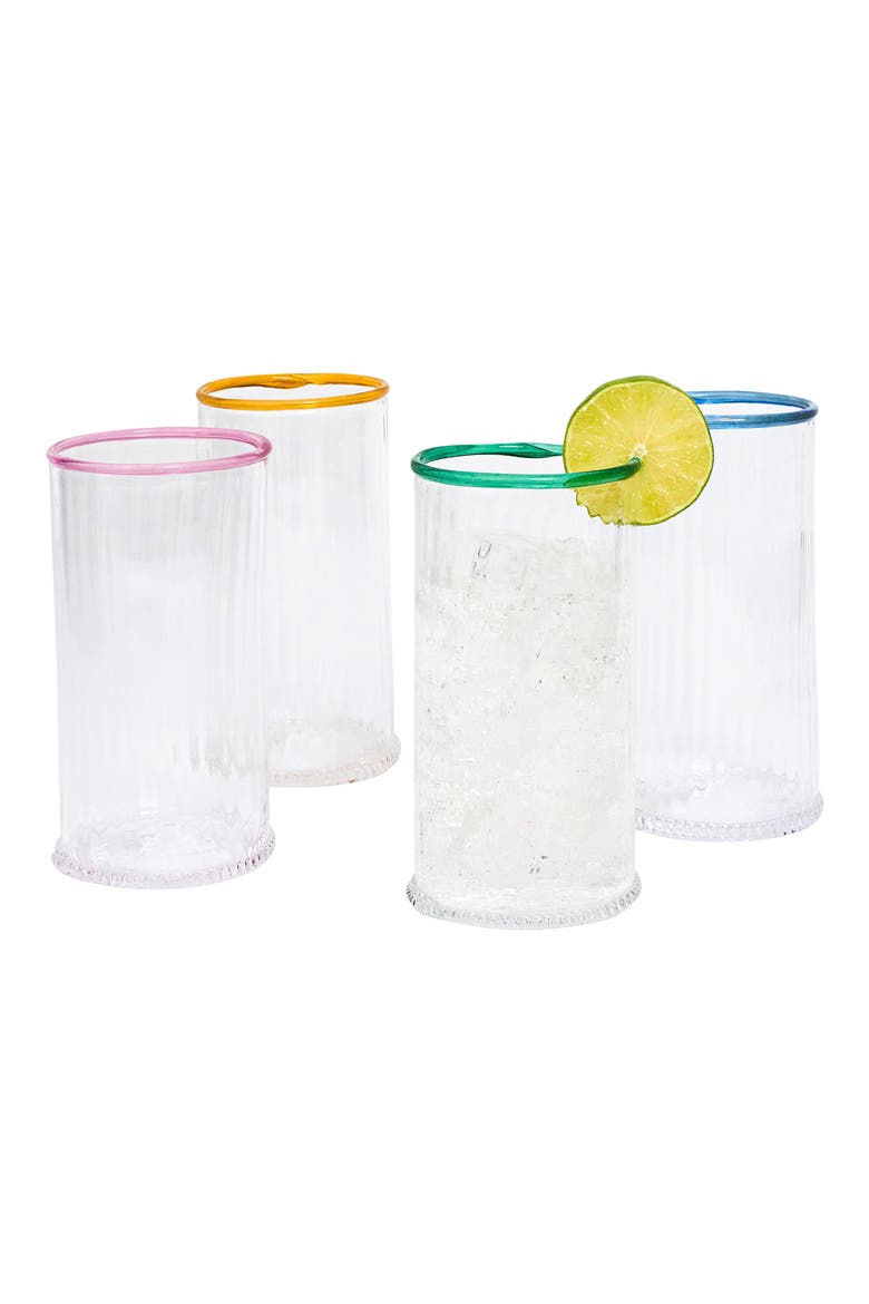 Nell Set of 4 Highball Glasses, Alternate, color, MULTI