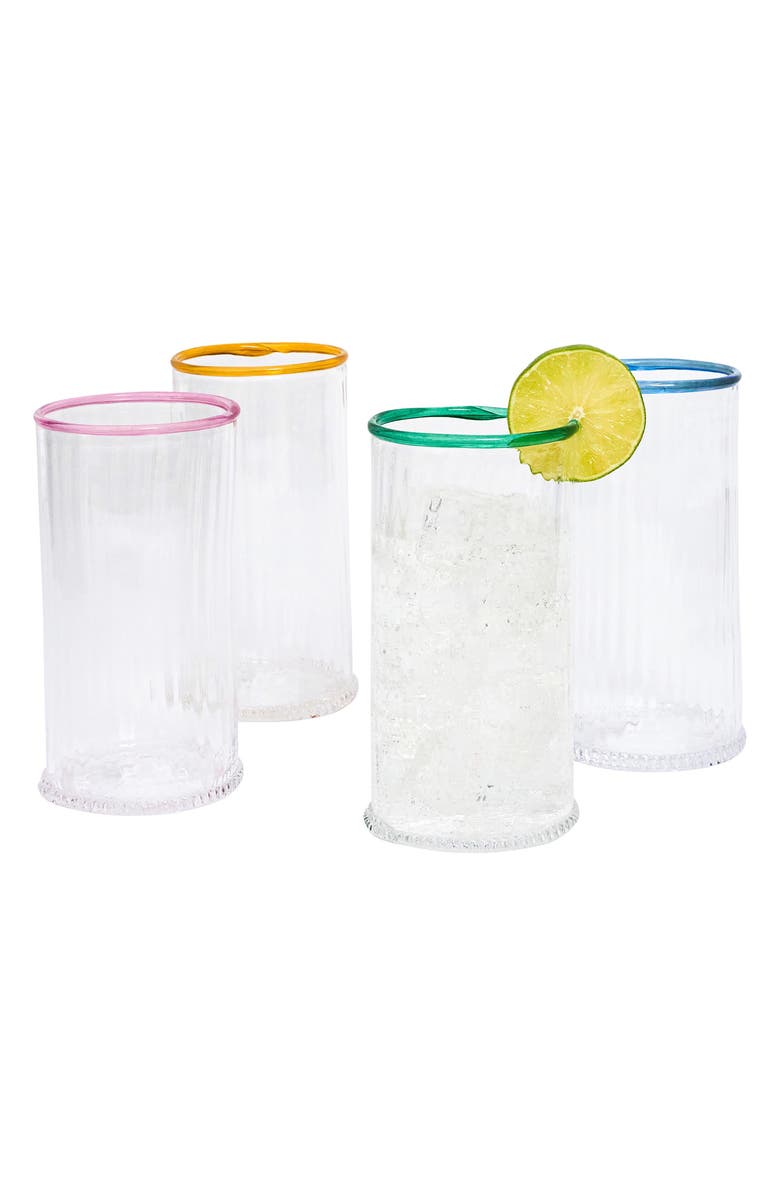 Juliska Nell Set of 4 Highball Glasses, Alternate, color, Multi