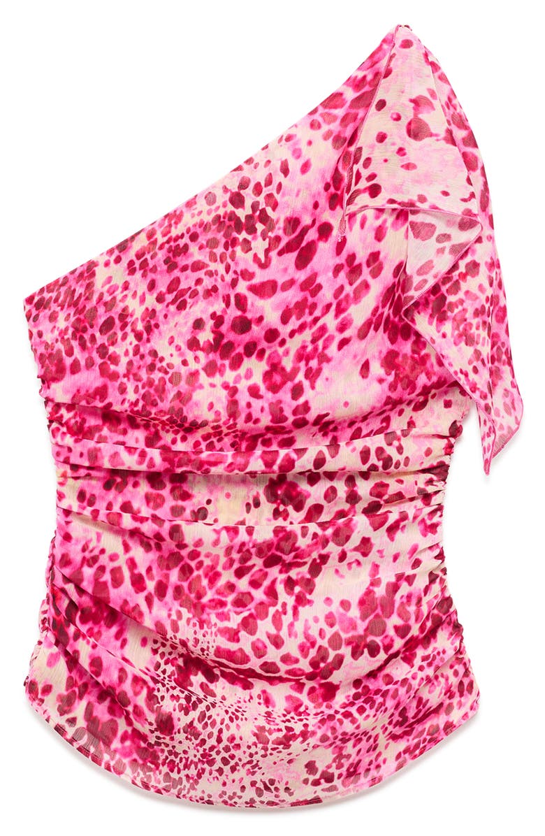 MANGO Corinne One-Shoulder Top, Alternate, color, Fuchsia