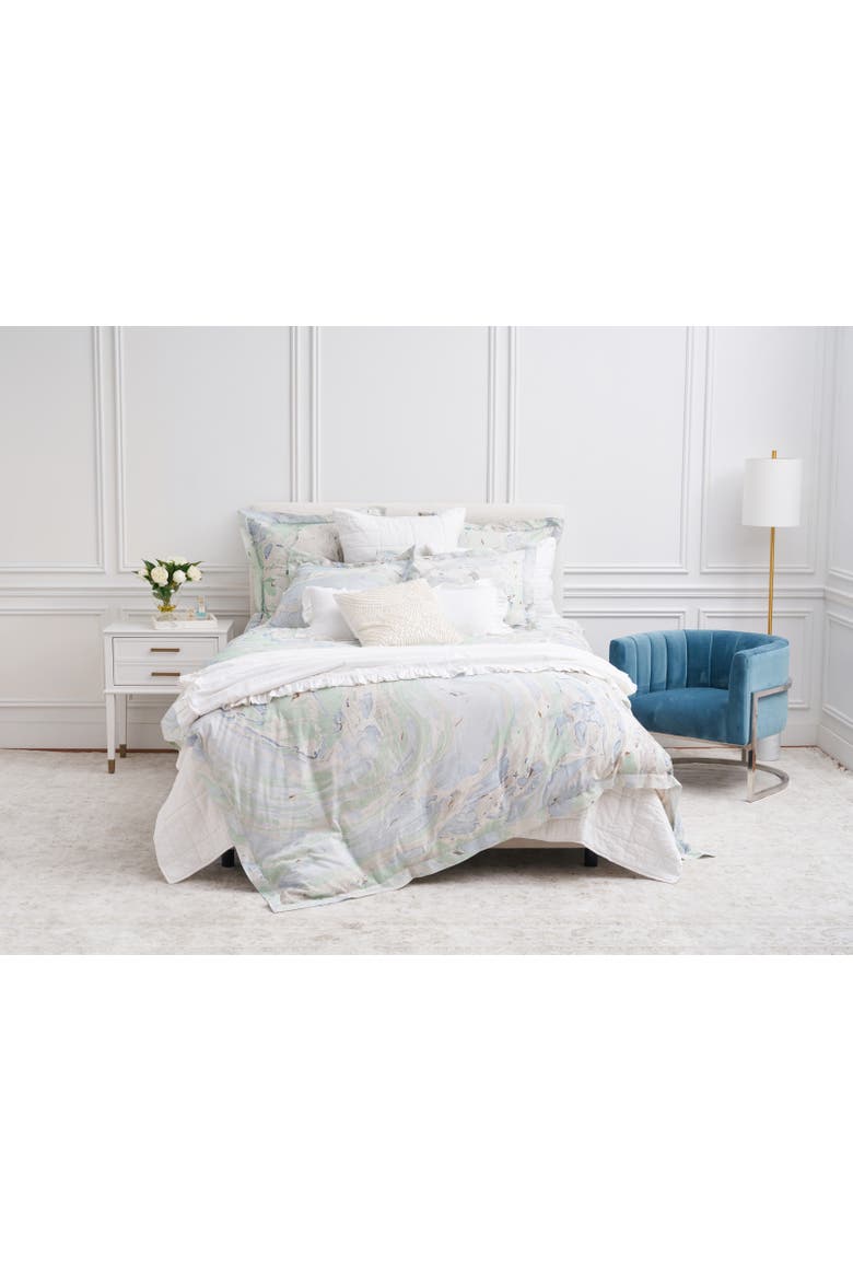 Marble Sea Glass Duvet Cover Collection, Main, color, Blue