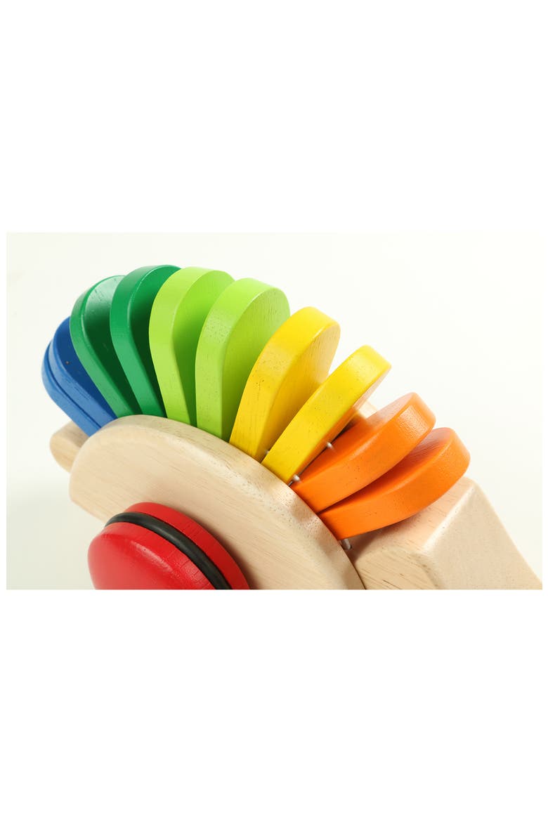 Wood Pull Along Toy Porcupine, Alternate, color, NO COLOR