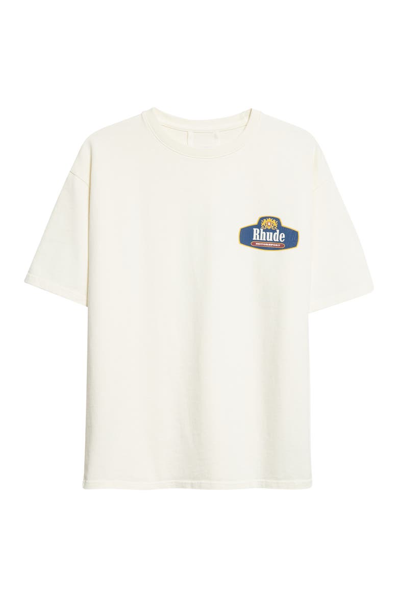 Racing Crest Graphic T-Shirt, Alternate, color, VINTAGE WHITE/ NAVY