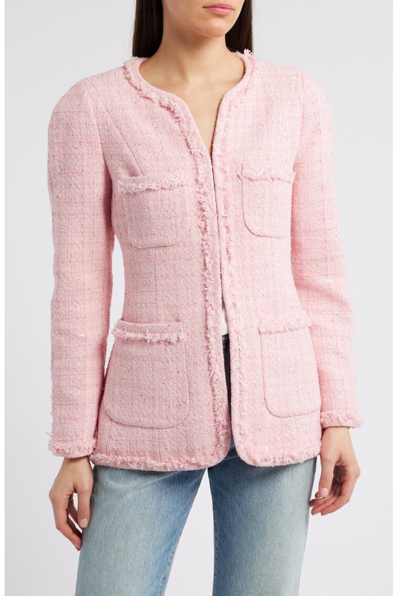 Adrina Sequin Tweed Jacket, Main, color, PINK SPRITZ