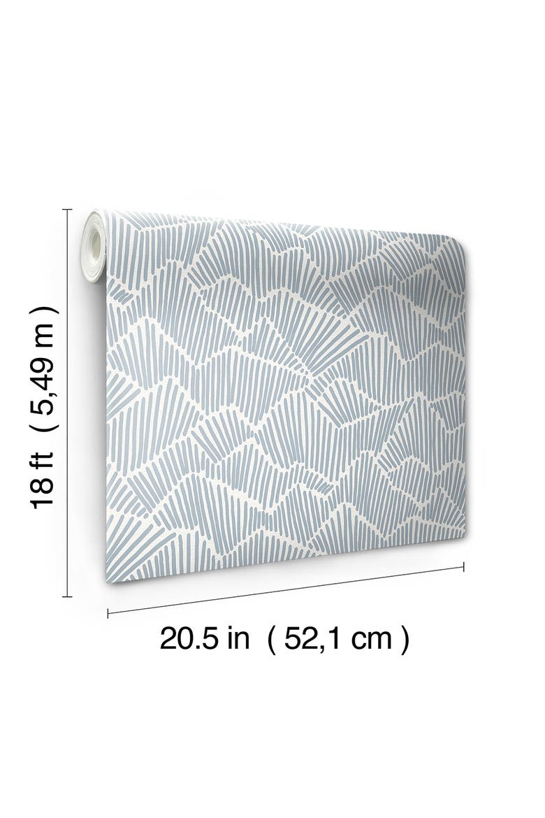 Ridge Valley Peel & Stick Wallpaper, Alternate, color, BLUE