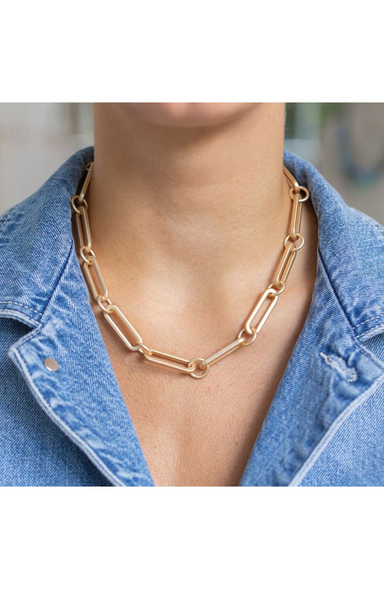 Erin McDermott Jewelry Lia Link Necklace, Alternate, color, Gold