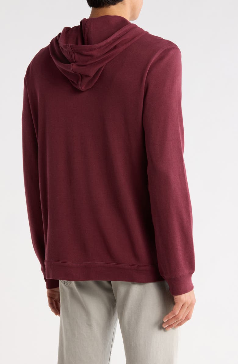 John Varvatos Bruno Double Knit Full Zip Hoodie, Alternate, color, Oxblood