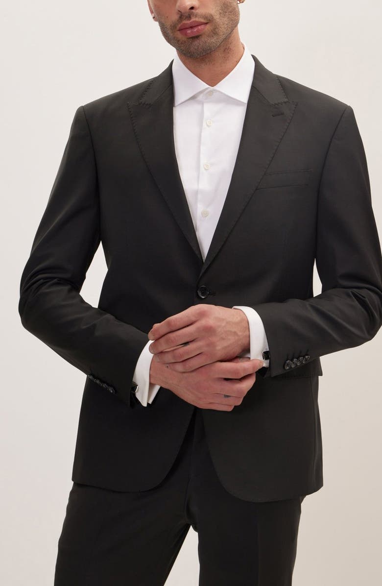 RON TOMSON Super 120S Merino Wool Tuxedo, Alternate, color, Jet Black