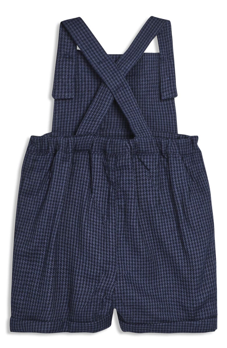 JOJO MAMAN BEBE Peter Pan Collar Bodysuit & Houndstooth Suspender Shorts Set, Alternate, color, 