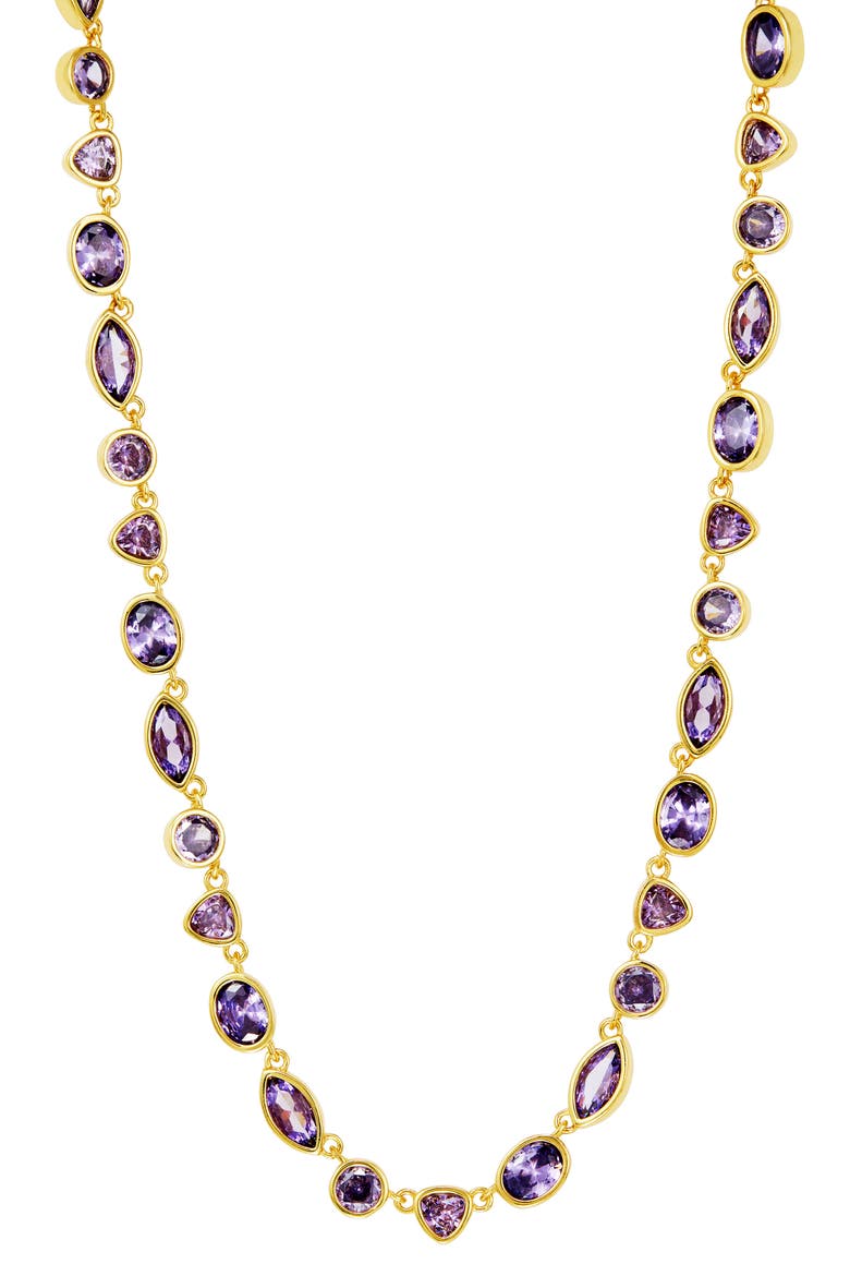 Multi Shape Station Necklace, Main, color, YELLOW