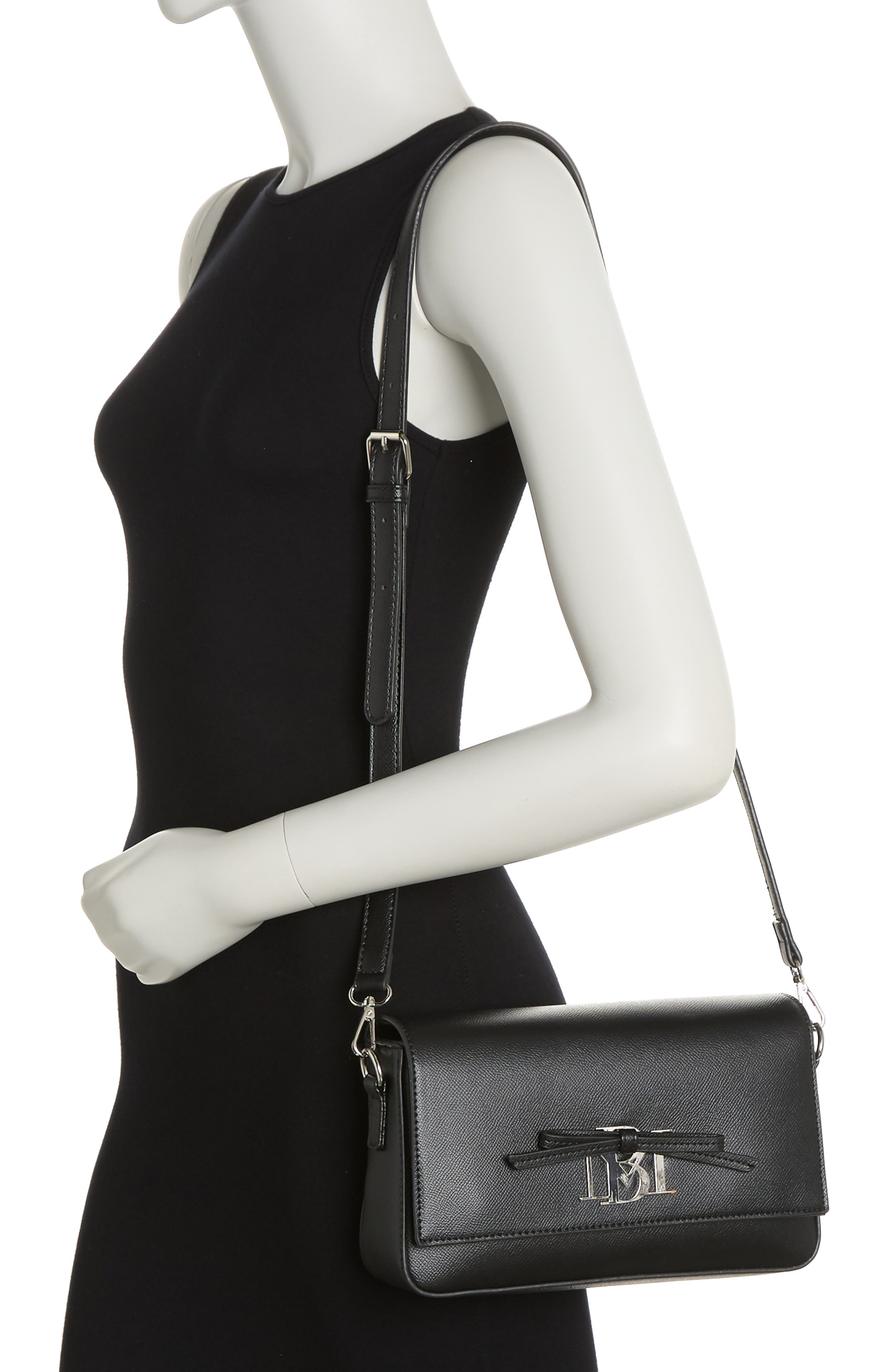 Badgley Mischka Collection Bow Crossbody Bag, Alternate, color, Black