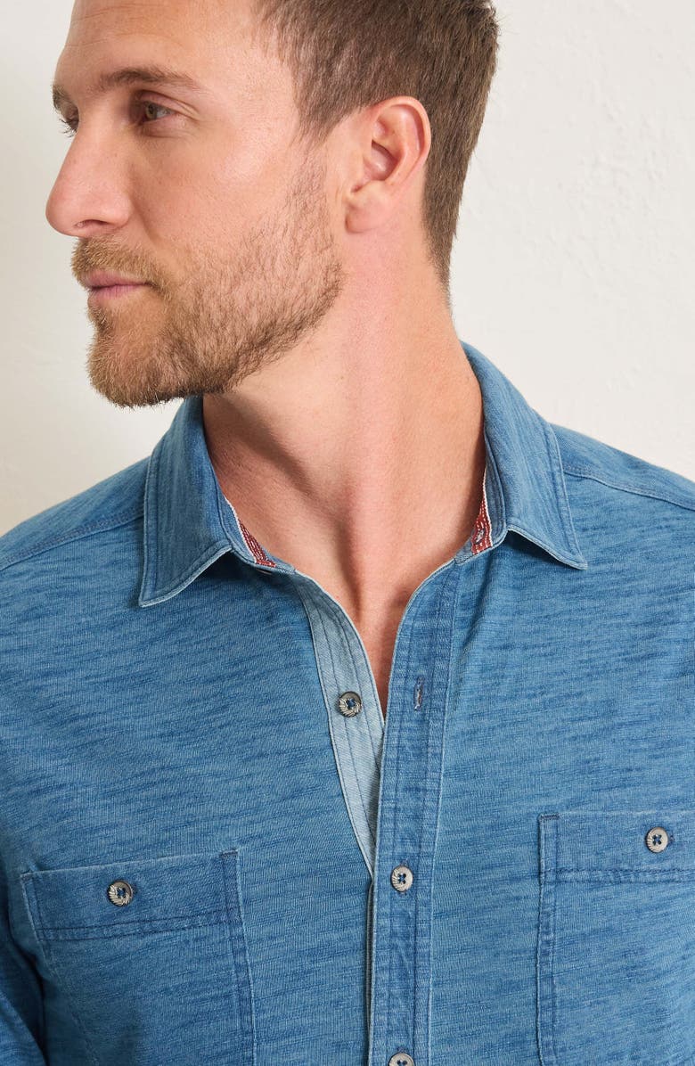 Tommy Bahama Indigo Harbor Slub Cotton Button-Up Shirt, Alternate, color, Faded Indigo