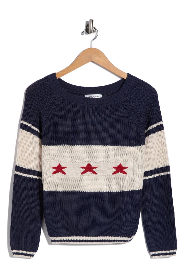 Star Flag Sweater, Alternate, color, NAVY COMBO