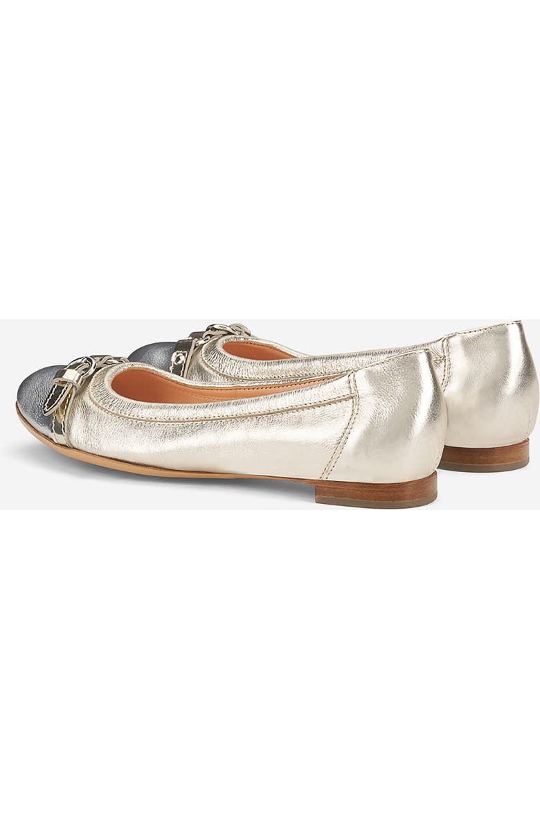 AGL Monika Cap Toe Ballet Flat, Alternate, color, Metallic Silver Sandy