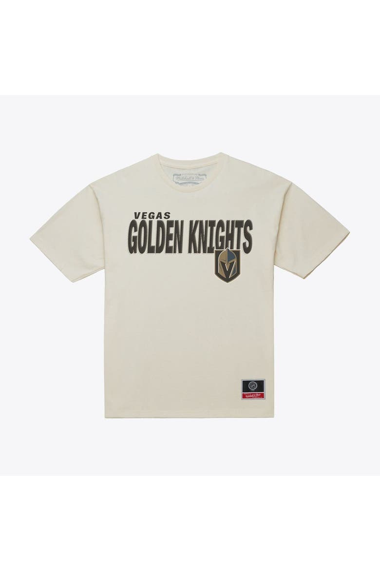 Men's Mitchell & Ness Cream Vegas Golden Knights Core Plus T-Shirt, Alternate, color, Cream