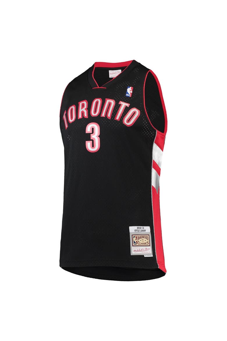 Men's Mitchell & Ness Kyle Lowry Black Toronto Raptors 2001/02 Hardwood Classics Swingman Jersey, Alternate, color, Black