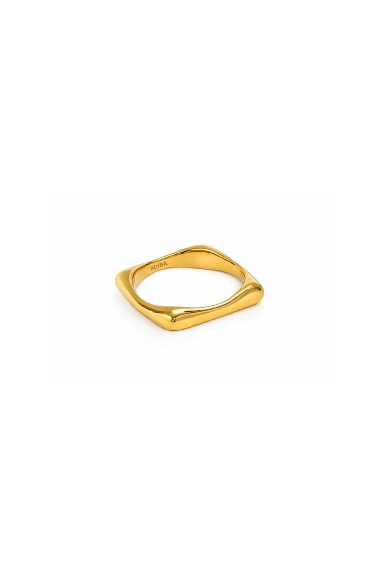 Plain Minamilist Square Stainless Steel Ring, Main, color, Gold