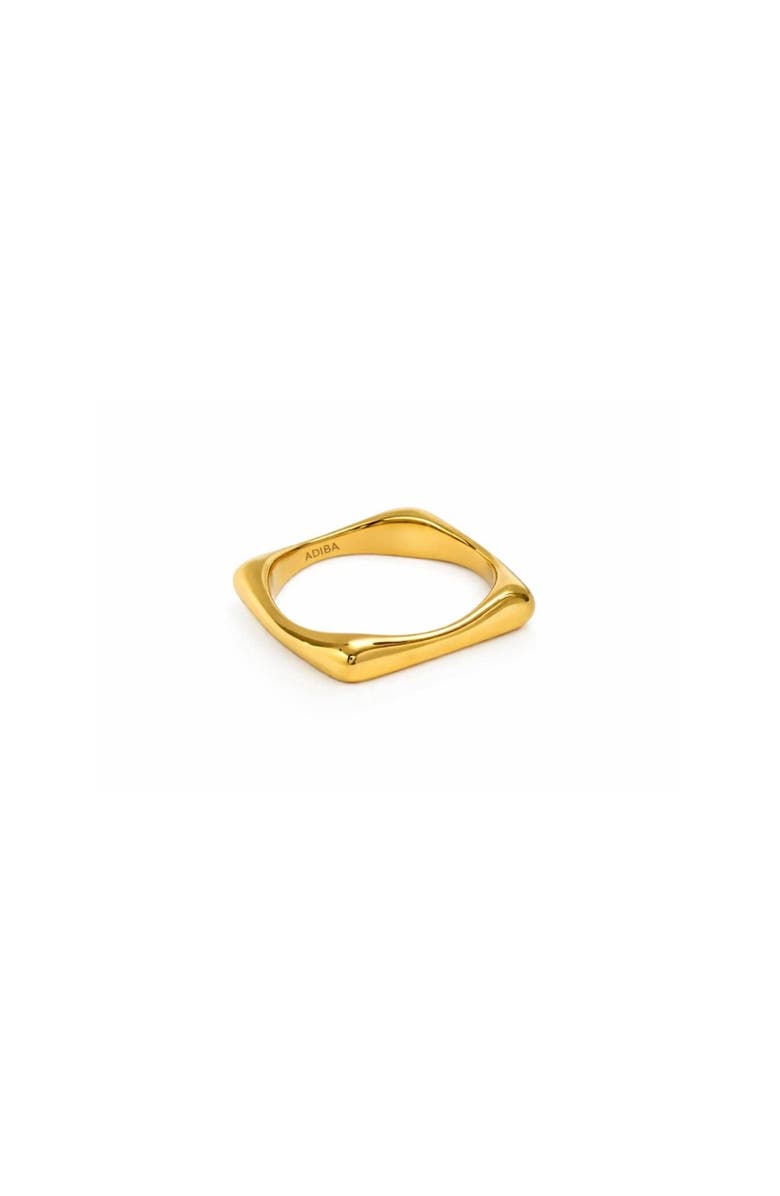 ADIBA Plain Minamilist Square Stainless Steel Ring, Main, color, Gold