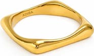 ADIBA Plain Minamilist Square Stainless Steel Ring