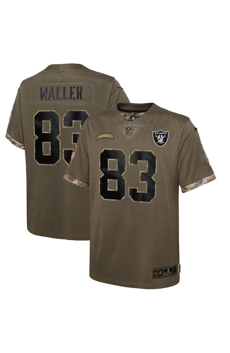 Nike Youth Nike Darren Waller Olive Las Vegas Raiders 2022 Salute To Service Player Limited Jersey, Main, color, 