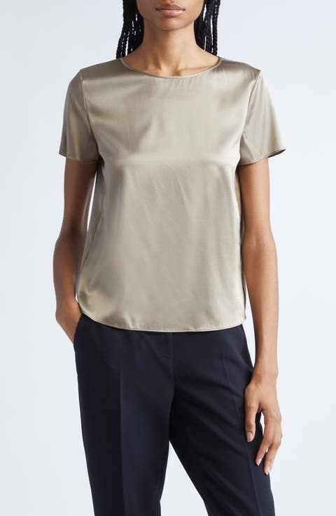 Stretch Silk Satin Top