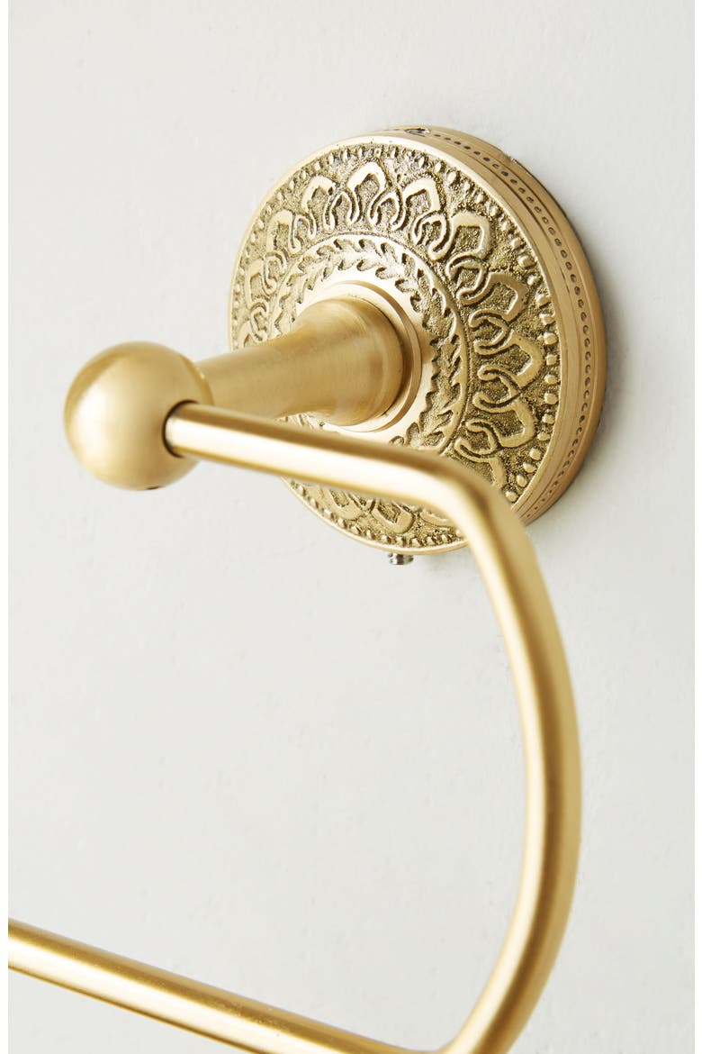 Anthropologie Brass Medallion Toilet Paper Holder, Alternate, color, HONEY