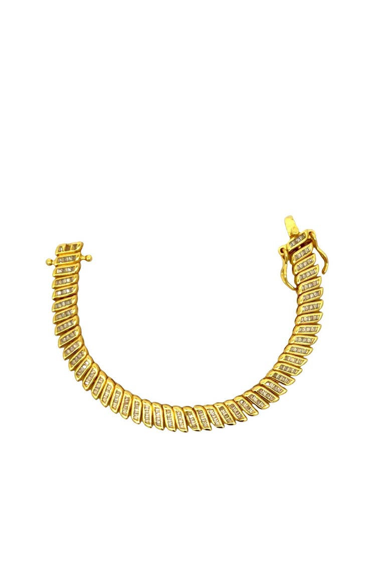 Marquise Cut Herringbone Bracelet, Main, color, Gold/Clear