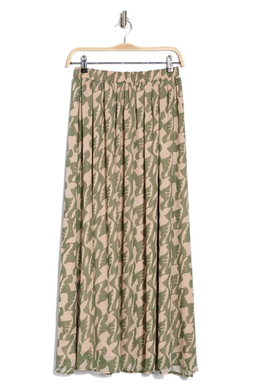 Renee C Women's Print Semi Sheer Maxi Skirt In Green