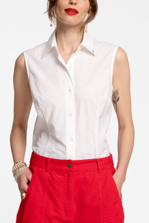 Lizzie Pointed Collar Shell Cotton