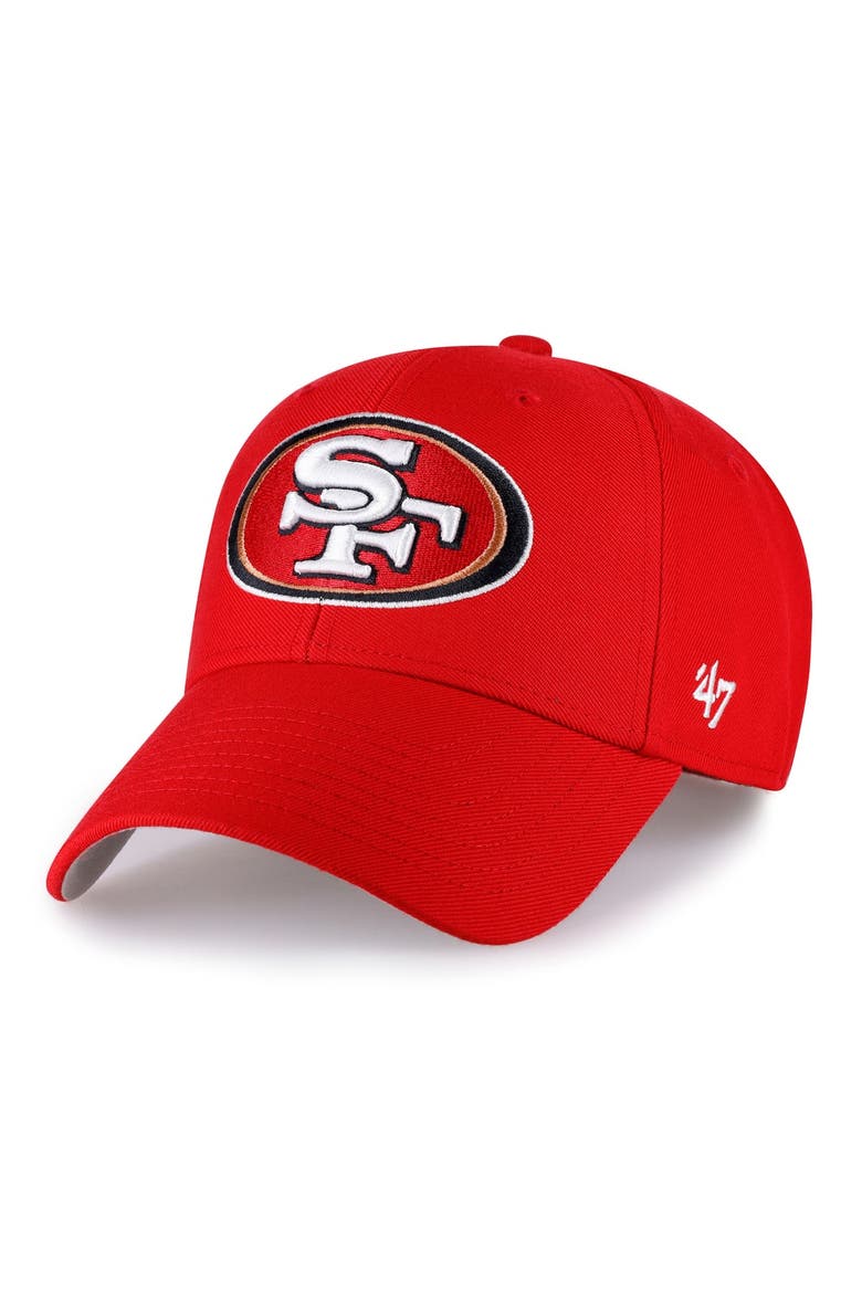 Men's '47  Scarlet San Francisco 49ers MVP Adjustable Hat, Main, color, Scarlet