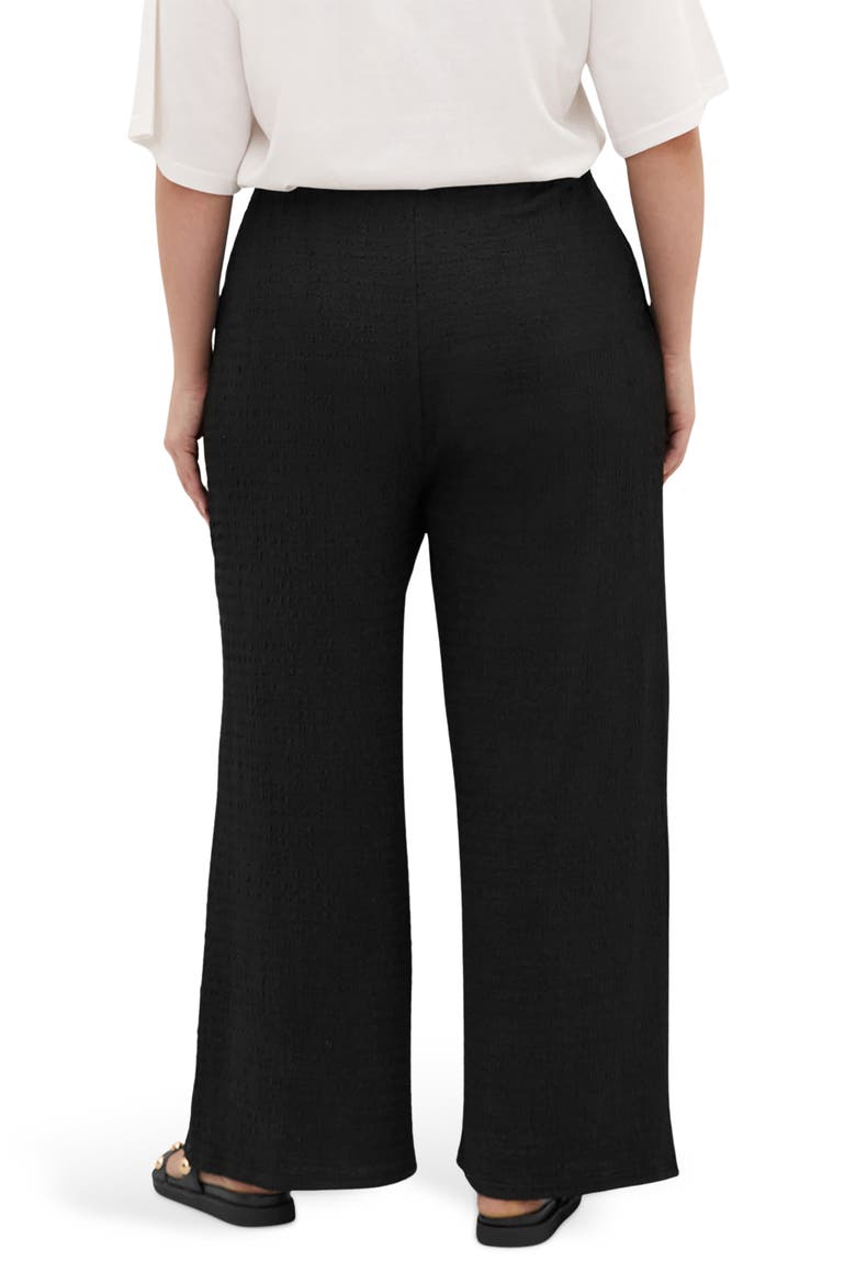 Brianna Smocked Wide Leg Pants, Alternate, color, BLACK