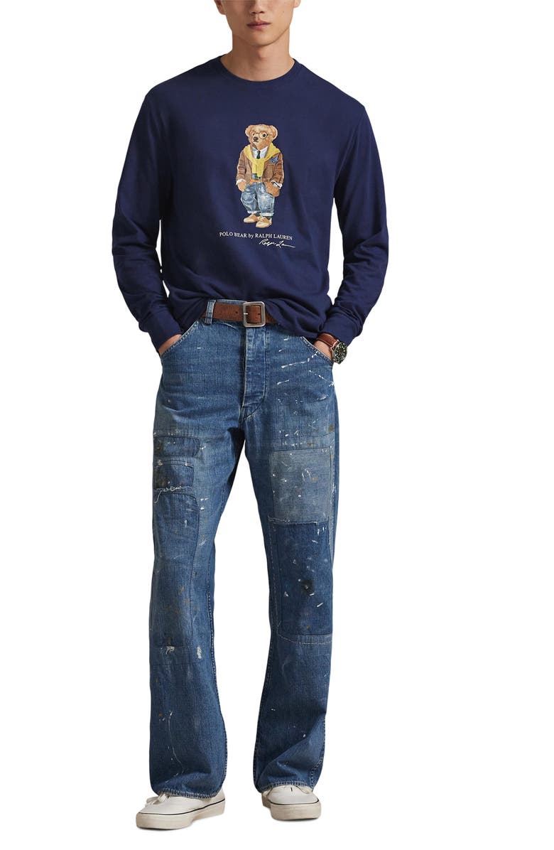 Polo Ralph Lauren Polo Bear Classic Fit Long Sleeve Cotton Graphic T-Shirt, Alternate, color, Newport Navy/Valley Bear