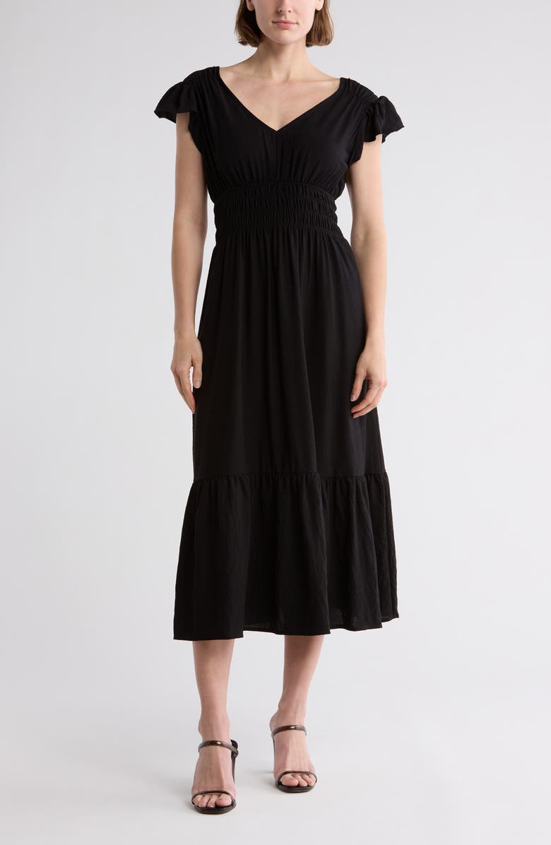 AUGUST SKY Flutter Sleeve Midi Dress, Main, color,