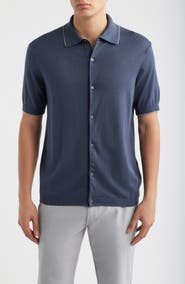 Jack Victor Harrison Knit Button-Up Shirt