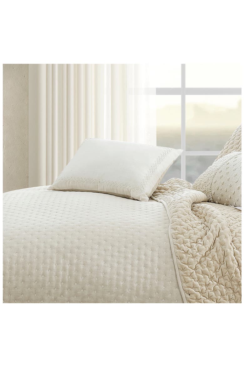 Border Embroidery Accent Pillow, Alternate, color, CREAM