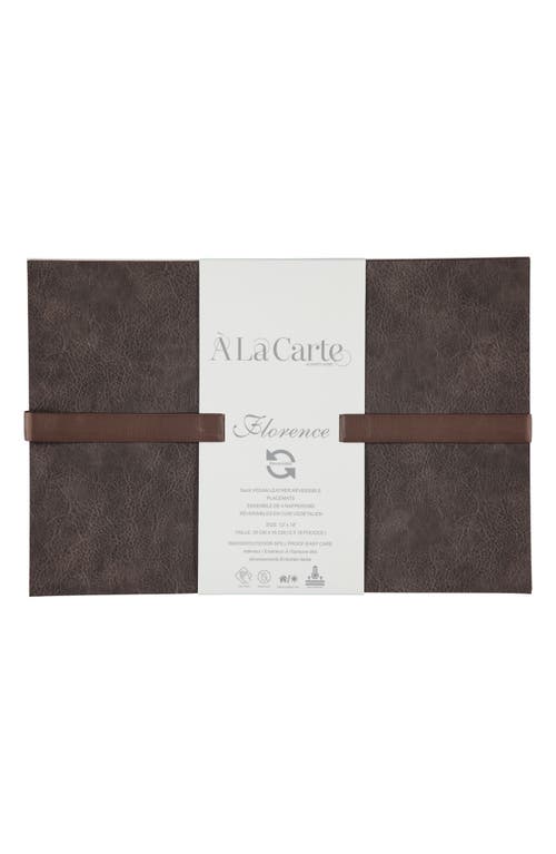 Dainty Home Faux Leather Reversible Set Of 4 Placemats In Reversible Grey Brown