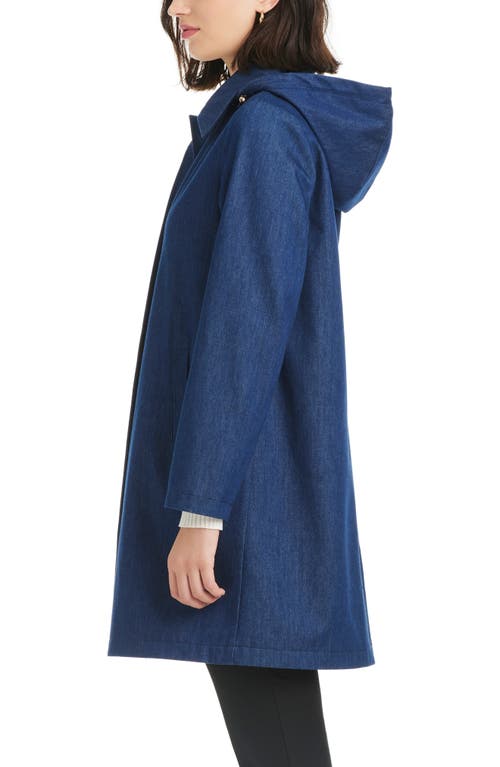 Kate Spade New York Back Pleat A-line Denim Coat In Blue
