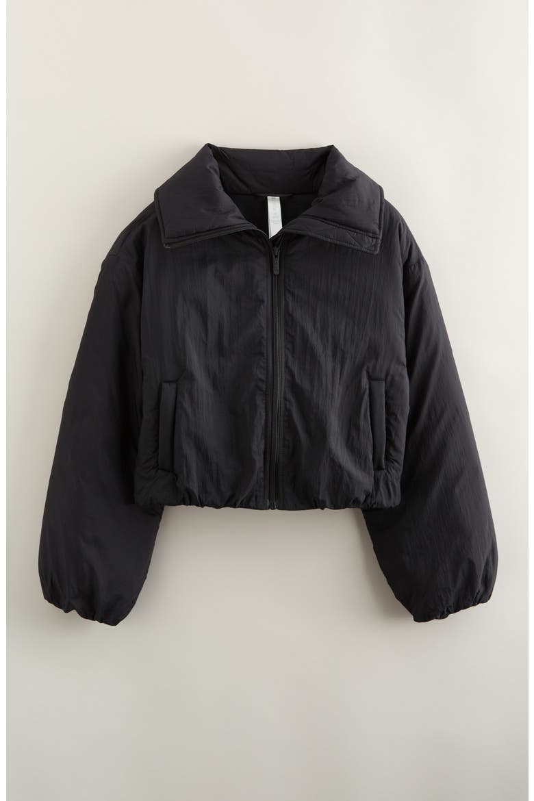 Kids' Ruched Crop Jacket, Main, color, BLACK