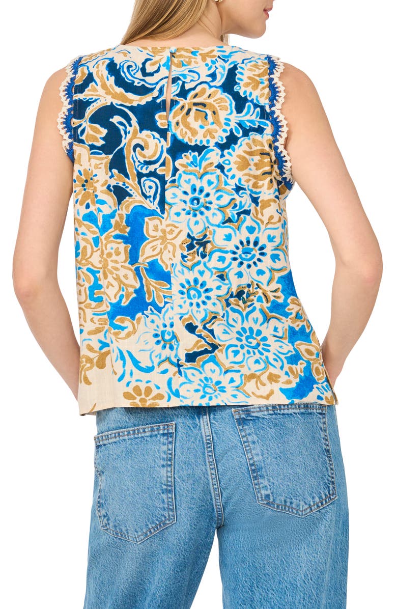 Vince Camuto Crochet Trim Tank, Alternate, color, Sepia Tan