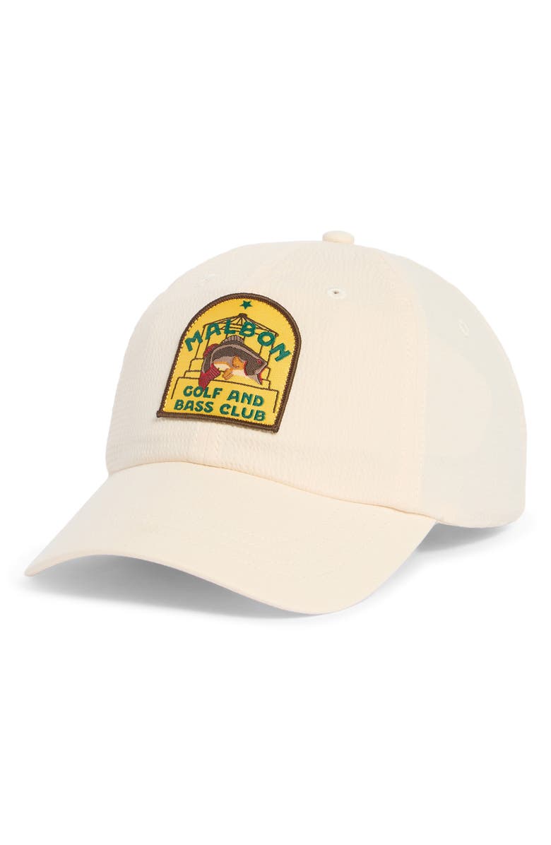 MALBON Golf & Bass Club Dad Hat, Main, color, Ivory