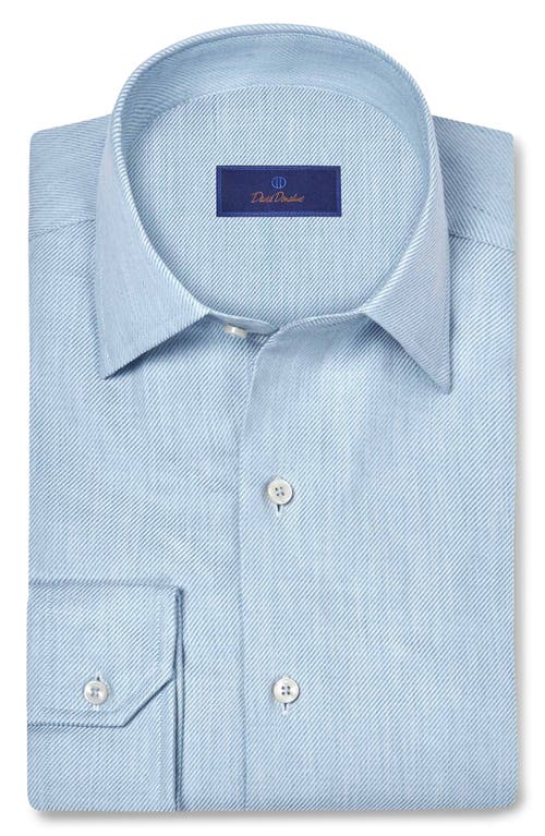 David Donahue Solid Sport Shirt In Blue