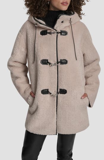 Selena Faux Shearling Trim Mixed Media Jacket