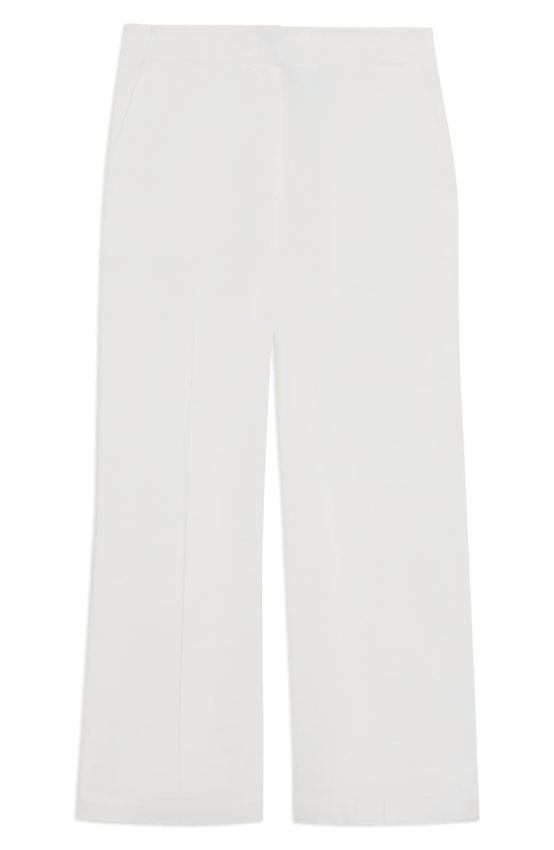 Theory Clean Terena Crop Wide Leg Linen Blend Pants, Alternate, color, White