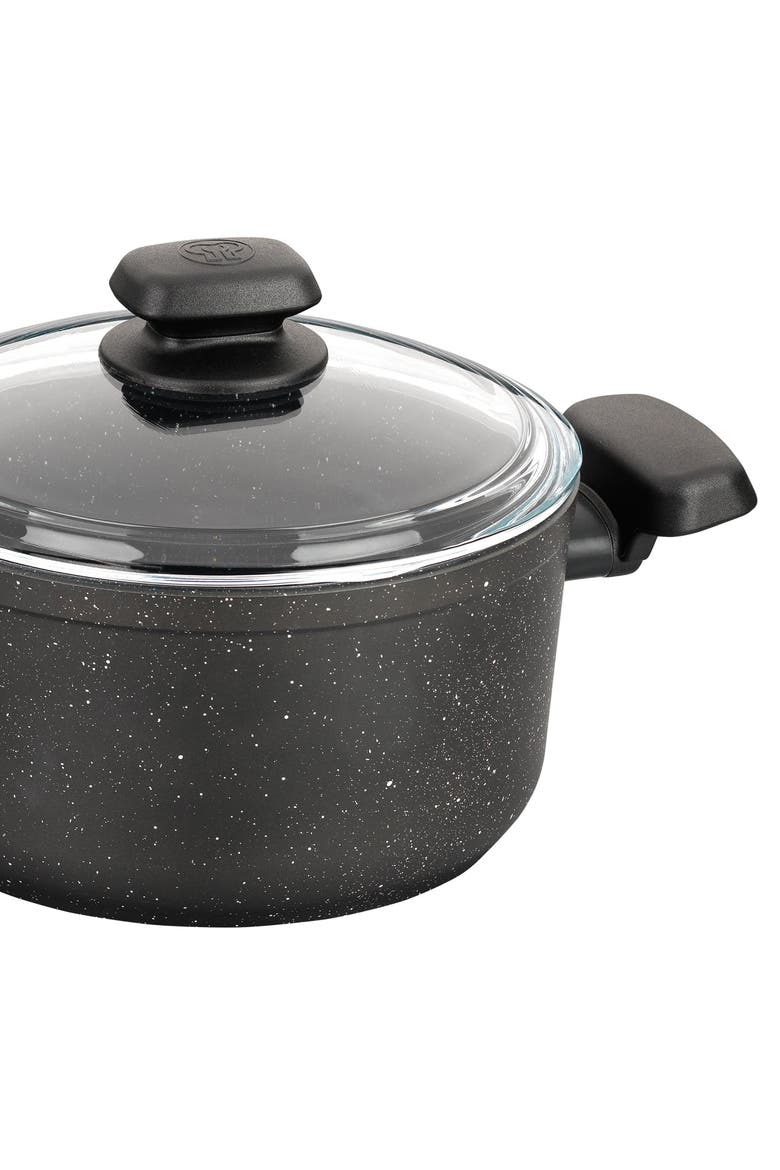 Ornella 2 Piece 3 Liter Aluminum Nonstick Casserole Dish with Lid, Alternate, color, Black