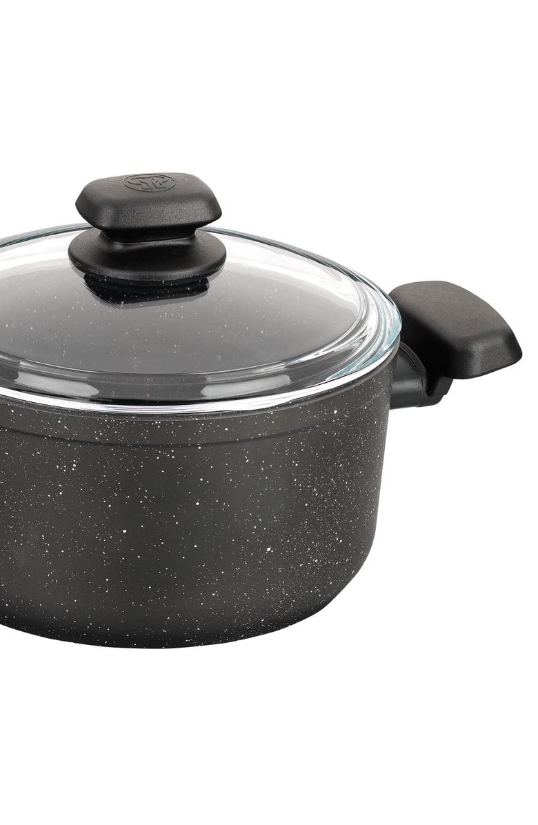 Korkmaz Ornella 2 Piece 3 Liter Aluminum Nonstick Casserole Dish with Lid, Alternate, color, Black