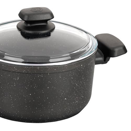 Korkmaz Ornella 2 Piece 5 Liter Aluminum Nonstick Casserole Dish With Lid In Black