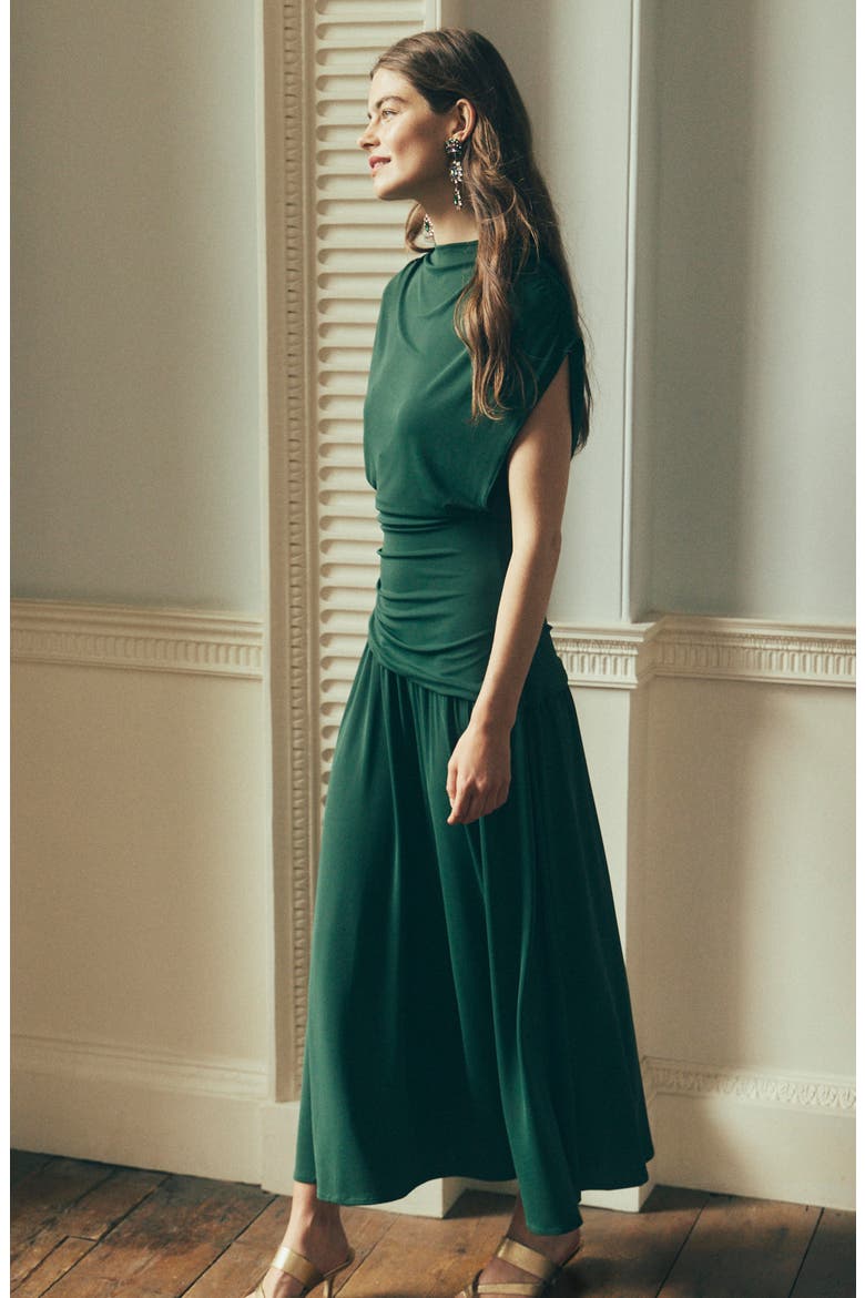 Drape Jersey Crepe Maxi Dress, Alternate, color, HUNTER GREEN