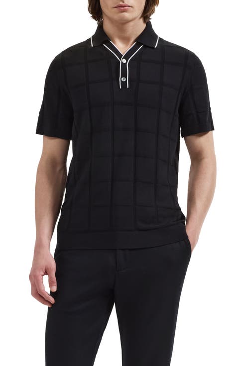 Grid Short Sleeve Cotton & Modal Sweater